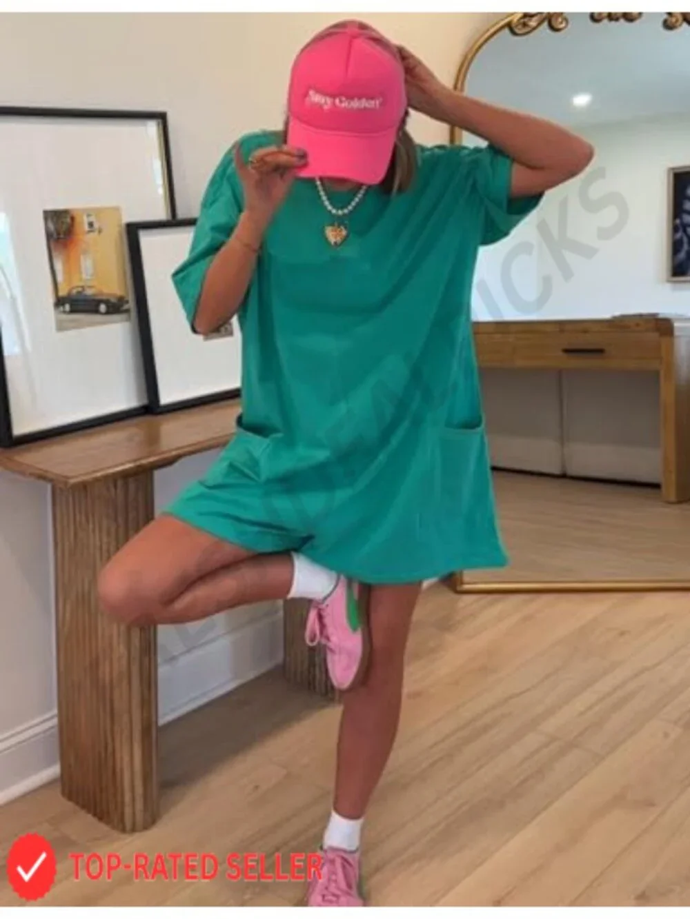 Oversized Short Sleeve Romper Casual Loose Fit Cotton Spandex Jumpsuit with